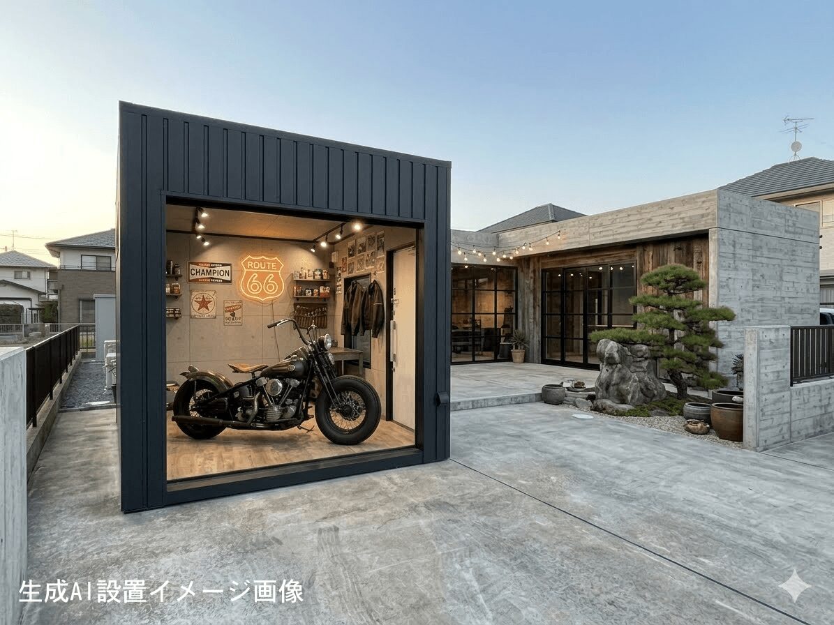 【展示No,6919】G4 2.5坪サイズ(バイクガレージ仕様) - 画像 (2)